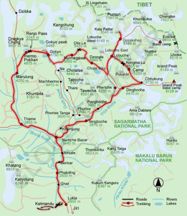 The three pass EBC trek route