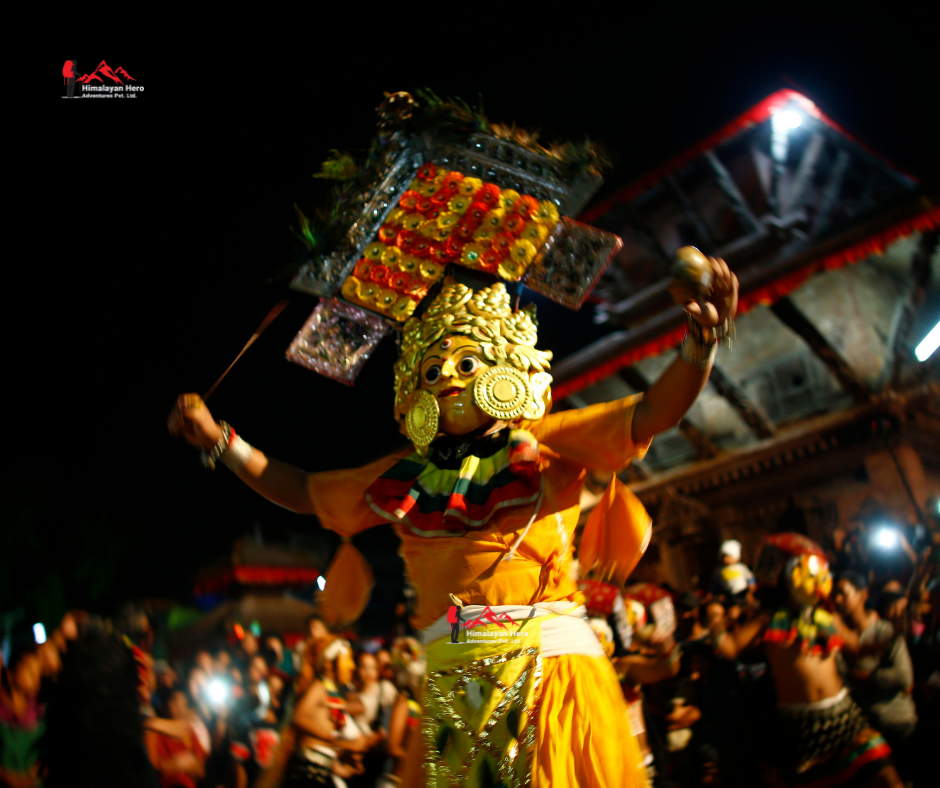 Festival of Indra Jatra being observed in the presence of 'Living Goddess Kumari'