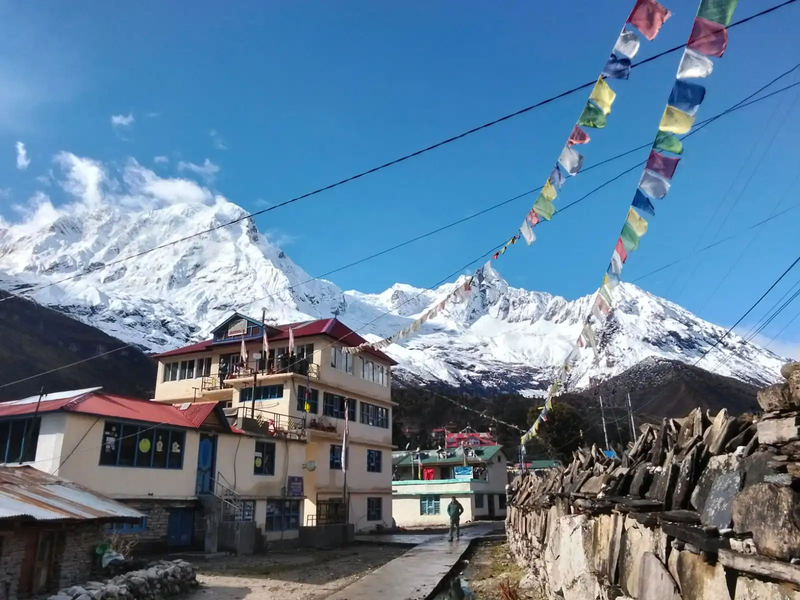 Traditional high-altitude village along the Short Manaslu Circuit Trek, showcasing local culture and rural mountain lifestyle.